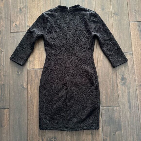 Design Lab Black Deep V-Neck Bodycon Dress S - Picture 6 of 6